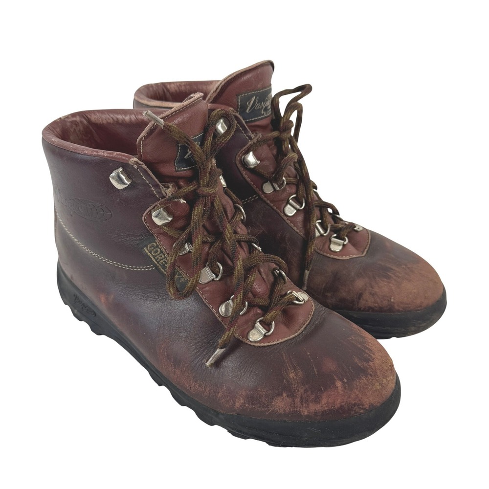 Vasque Skywalker Vintage Hiking Boots Burgundy Leather Gore-Tex Italy 8.5M